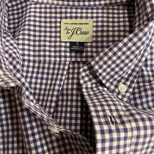 M- J Crew purple gingham checkered shirt Not worn